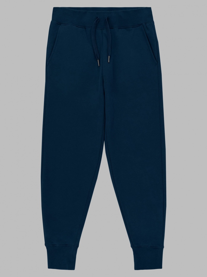 Women's Fruit Of The Loom Crafted Comfort Favorite Fleece Pant Sweatpants Navy Nights | YHO830479