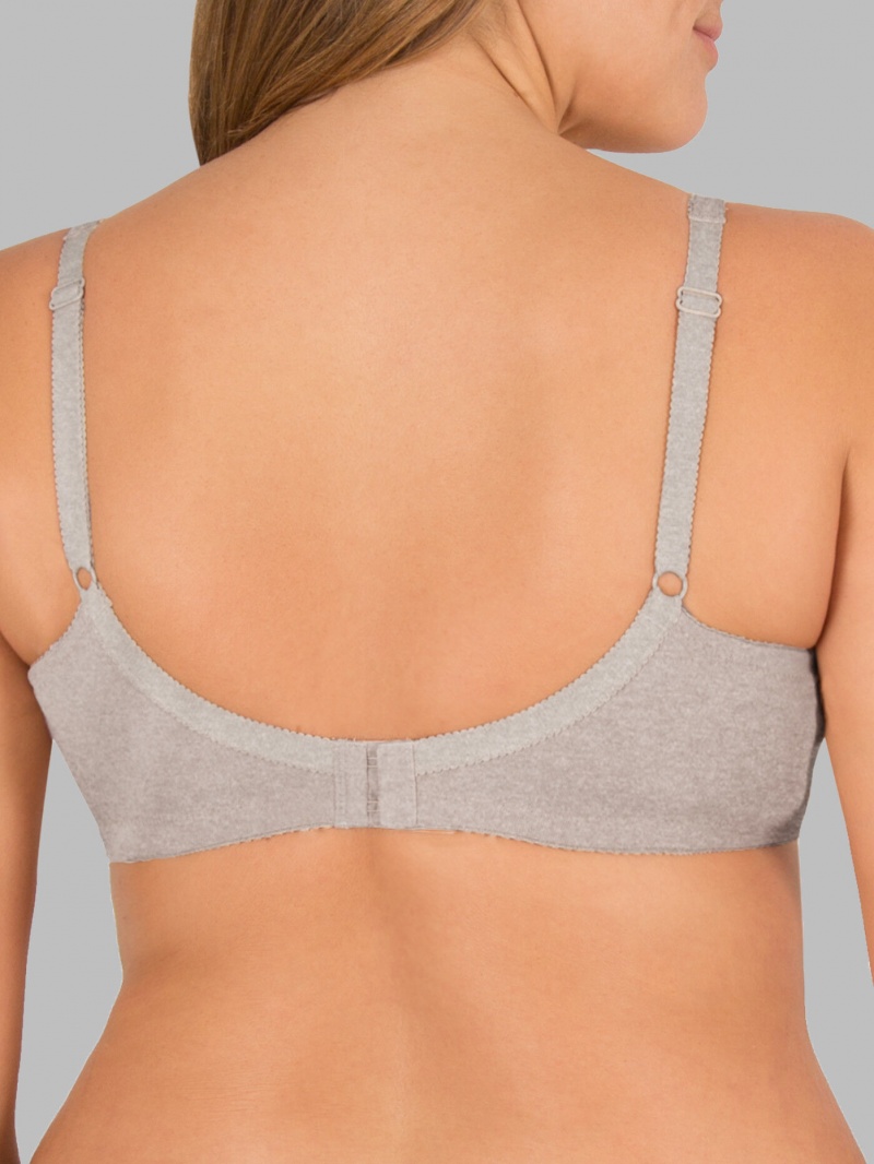 Women's Fruit Of The Loom Seamed Unlined Wirefree Bra Wirefree Bra Grey | ZGQ459087