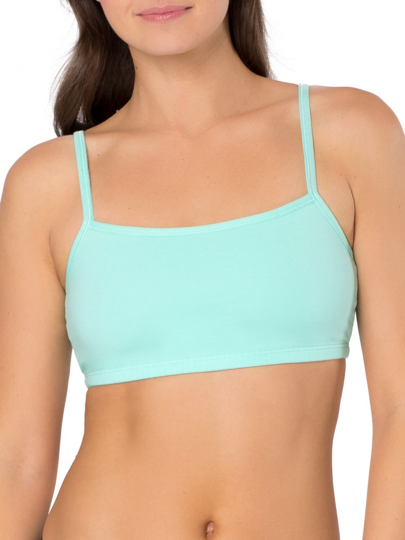 Women\'s Fruit Of The Loom Strappy Sports Bra, 3 Pack Sports Bra Mint Chip/White/Grey | WBR372014