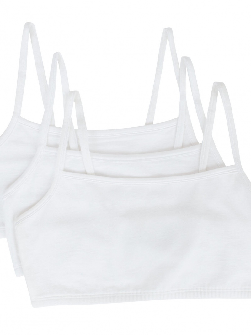 Women's Fruit Of The Loom Strappy Sports Bra, 3 Pack Sports Bra White/White/White | MYI081245