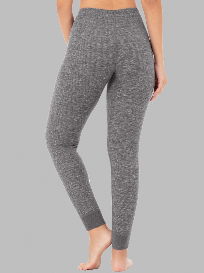 Women's Fruit Of The Loom Waffle Thermal, 2 Pack Bottoms Smoke Injection /Smoke Injection | XKT851749
