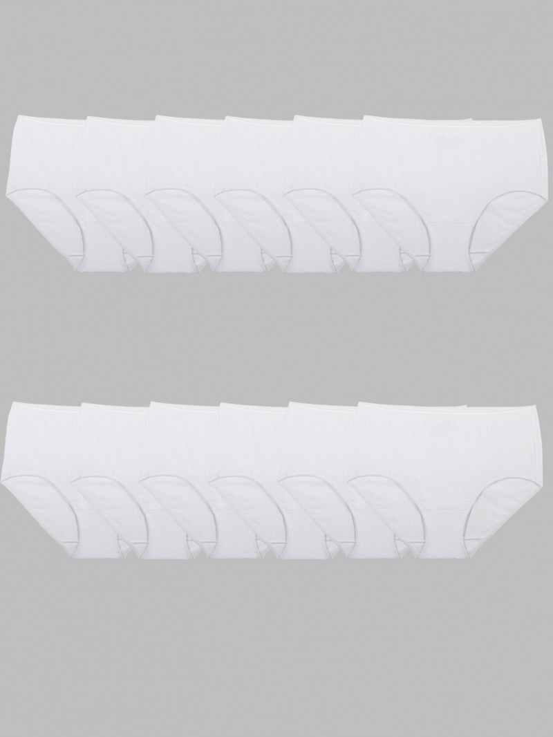 Women's Fruit Of The Loom , 12 Pack Briefs White | HRQ269154